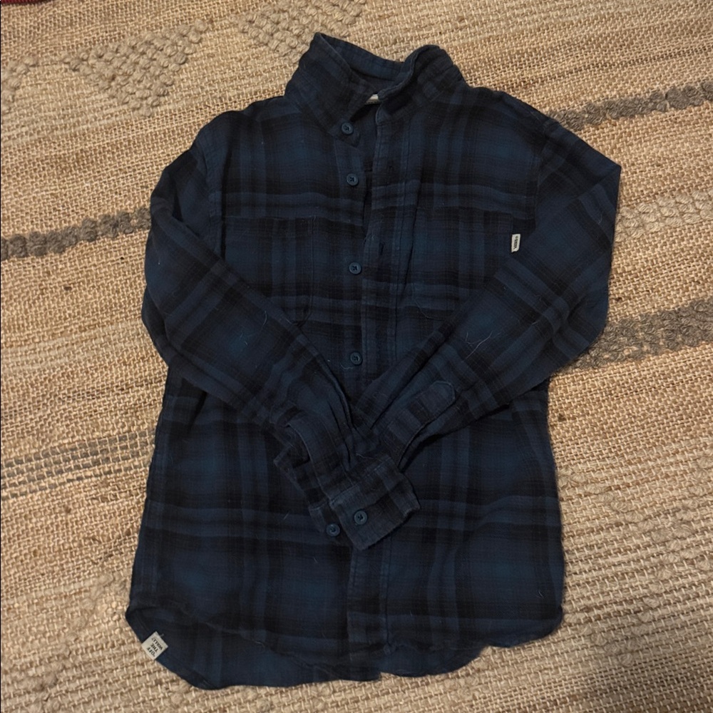 Vans Kids Blue Plaid Button Down Shirt